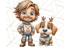 Matching Christmas Sweaters Clipart PNG, Pet Owners Clip Art Product Image 3