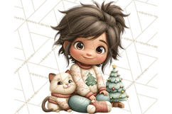 Matching Christmas Sweaters Clipart PNG, Pet Owners Clip Art Product Image 4