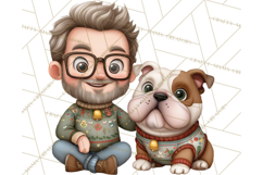 Matching Christmas Sweaters Clipart PNG, Pet Owners Clip Art Product Image 5