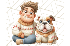 Matching Christmas Sweaters Clipart PNG, Pet Owners Clip Art Product Image 2
