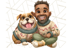 Matching Christmas Sweaters Clipart PNG, Pet Owners Clip Art Product Image 3