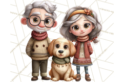 Matching Christmas Sweaters Clipart PNG, Pet Owners Clip Art Product Image 2