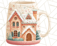 Christmas Hot Cocoa Mug Clipart PNG, Holiday Cup Art Product Image 3