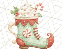 Christmas Hot Cocoa Mug Clipart PNG, Holiday Cup Art Product Image 2