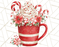 Christmas Hot Cocoa Mug Clipart PNG, Holiday Cup Art Product Image 5