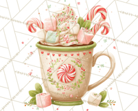 Christmas Hot Cocoa Mug Clipart PNG, Holiday Cup Art Product Image 2