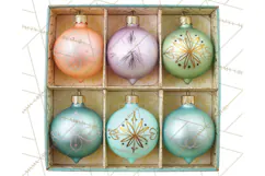 Retro Ornament Clipart PNG, Vintage Christmas Clip Art Product Image 4