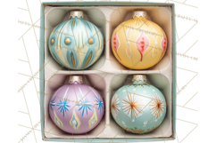 Retro Ornament Clipart PNG, Vintage Christmas Clip Art Product Image 5