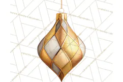 Retro Ornament Clipart PNG, Vintage Christmas Clip Art Product Image 2