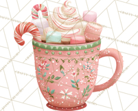 Christmas Hot Cocoa Mug Clipart PNG, Holiday Cup Art Product Image 3