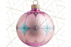 Retro Ornament Clipart PNG, Vintage Christmas Clip Art Product Image 5