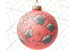 Retro Ornament Clipart PNG, Vintage Christmas Clip Art Product Image 3