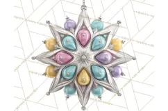 Retro Ornament Clipart PNG, Vintage Christmas Clip Art Product Image 2