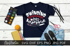 Swinging Into Kindergarten SVG PNG Funny Back To School svg Product Image 2
