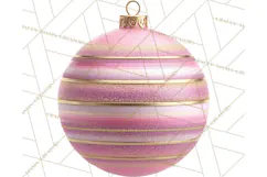 Retro Ornament Clipart PNG, Vintage Christmas Clip Art Product Image 3