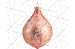 Retro Ornament Clipart PNG, Vintage Christmas Clip Art Product Image 2