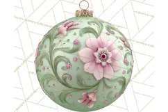 Retro Ornament Clipart PNG, Vintage Christmas Clip Art Product Image 5