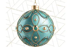Retro Ornament Clipart PNG, Vintage Christmas Clip Art Product Image 3