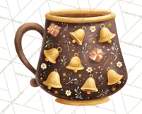 Christmas Hot Cocoa Mug Clipart PNG, Holiday Cup Art Product Image 2