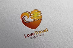Travel and Tourism Logo with Love, Sea, and Beach Design Product Image 5