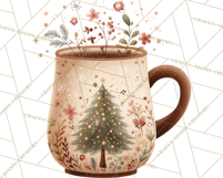 Christmas Hot Cocoa Mug Clipart PNG, Holiday Cup Art Product Image 3