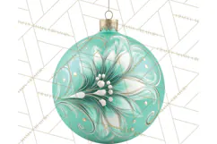 Retro Ornament Clipart PNG, Vintage Christmas Clip Art Product Image 4