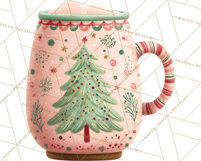 Christmas Hot Cocoa Mug Clipart PNG, Holiday Cup Art Product Image 4