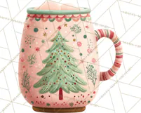 Christmas Hot Cocoa Mug Clipart PNG, Holiday Cup Art Product Image 4