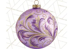 Retro Ornament Clipart PNG, Vintage Christmas Clip Art Product Image 4