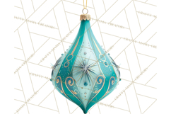 Retro Ornament Clipart PNG, Vintage Christmas Clip Art Product Image 5