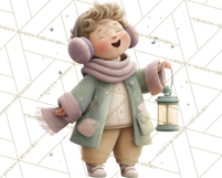 Christmas Carolers Clipart PNG, Holiday Choir Clip Art Product Image 2