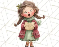 Christmas Carolers Clipart PNG, Holiday Choir Clip Art Product Image 3