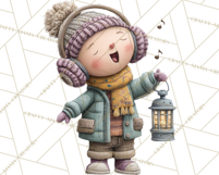 Christmas Carolers Clipart PNG, Holiday Choir Clip Art Product Image 4