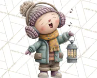 Christmas Carolers Clipart PNG, Holiday Choir Clip Art Product Image 4