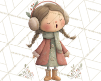 Christmas Carolers Clipart PNG, Holiday Choir Clip Art Product Image 2