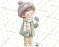 Christmas Carolers Clipart PNG, Holiday Choir Clip Art Product Image 4