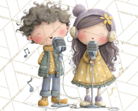 Christmas Carolers Clipart PNG, Holiday Choir Clip Art Product Image 5