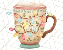 Christmas Hot Cocoa Mug Clipart PNG, Holiday Cup Art Product Image 2