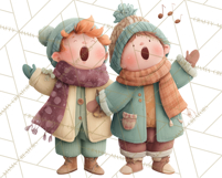 Christmas Carolers Clipart PNG, Holiday Choir Clip Art Product Image 4