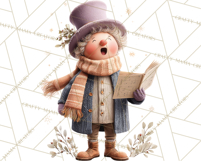 Christmas Carolers Clipart PNG, Holiday Choir Clip Art Product Image 2