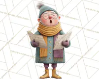 Christmas Carolers Clipart PNG, Holiday Choir Clip Art Product Image 3
