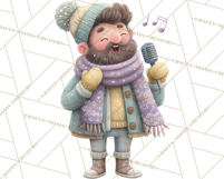 Christmas Carolers Clipart PNG, Holiday Choir Clip Art Product Image 4