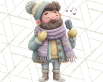 Christmas Carolers Clipart PNG, Holiday Choir Clip Art Product Image 4