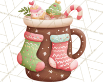 Christmas Hot Cocoa Mug Clipart PNG, Holiday Cup Art Product Image 3
