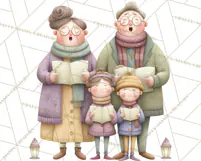 Christmas Carolers Clipart PNG, Holiday Choir Clip Art Product Image 4