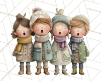 Christmas Carolers Clipart PNG, Holiday Choir Clip Art Product Image 5