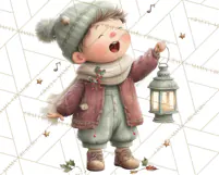 Christmas Carolers Clipart PNG, Holiday Choir Clip Art Product Image 4