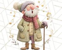 Christmas Carolers Clipart PNG, Holiday Choir Clip Art Product Image 5