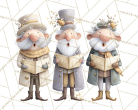 Christmas Carolers Clipart PNG, Holiday Choir Clip Art Product Image 4