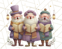 Christmas Carolers Clipart PNG, Holiday Choir Clip Art Product Image 5